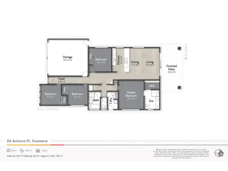 Floorplan of Homely house listing, 20 Antonio Place, Coomera QLD 4209