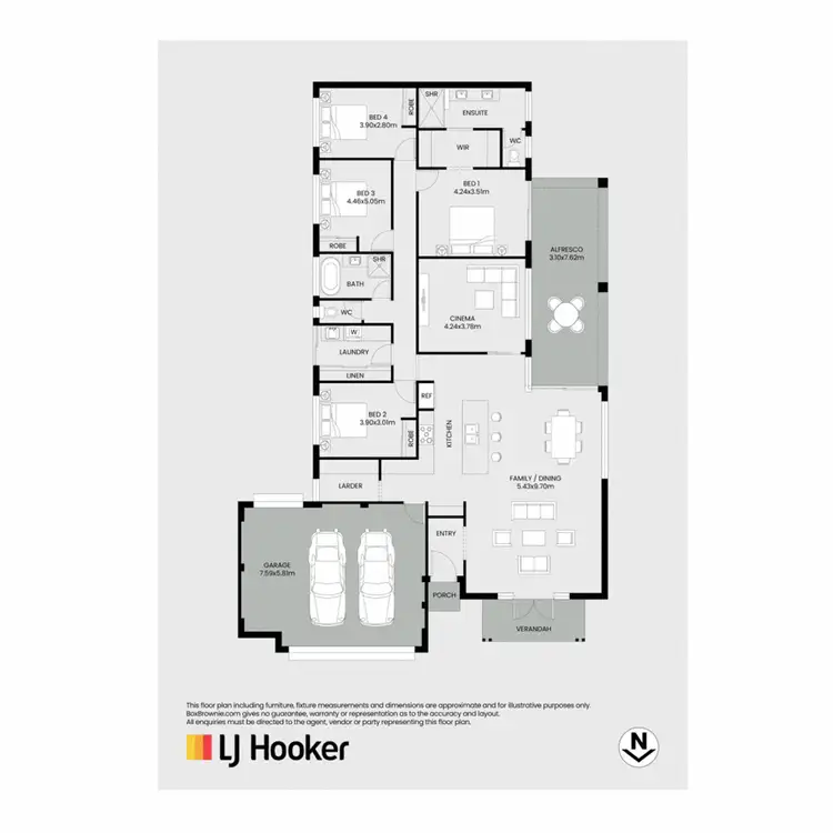 Floorplan of Homely house listing, 39 Chicago Way, Dunsborough WA 6281