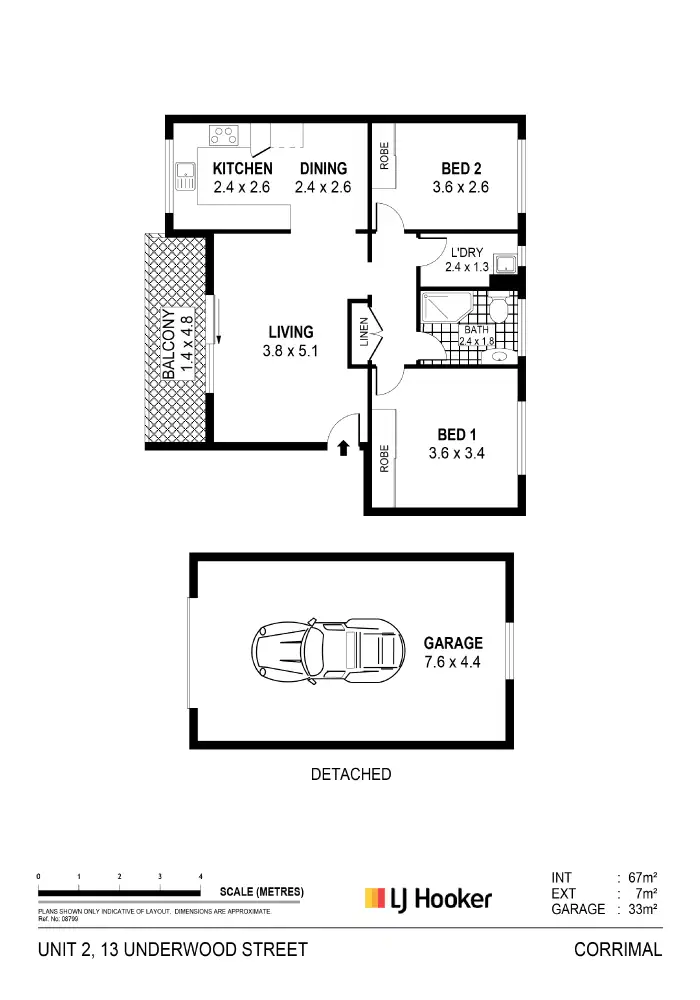 Floorplan of Homely apartment listing, 2/13 Underwood Street, Corrimal NSW 2518