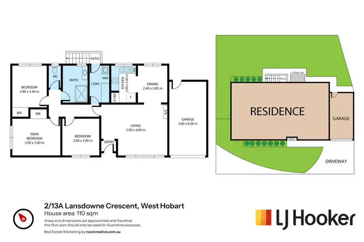 Floorplan of Homely villa listing, 2/13A Lansdowne Crescent, West Hobart TAS 7000