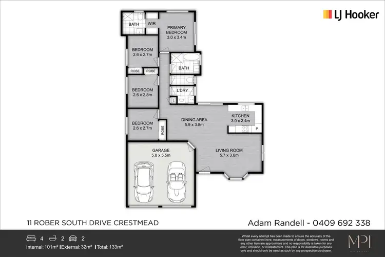 Floorplan of Homely house listing, 11 Robert South Drive, Crestmead QLD 4132