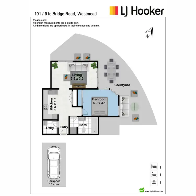 Floorplan of Homely unit listing, 101/91C Bridge Road, Westmead NSW 2145