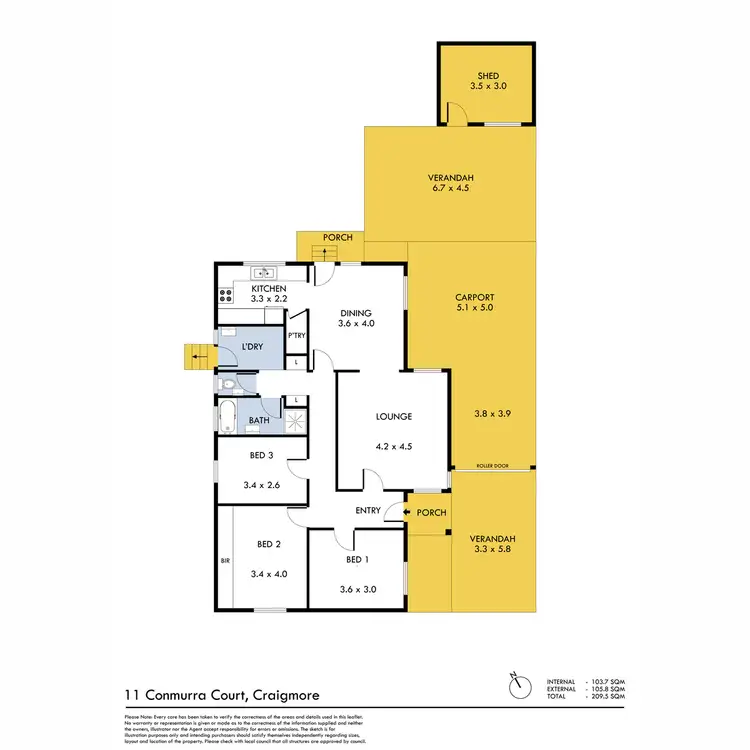 Floorplan of Homely house listing, 11 Conmurra Court, Craigmore SA 5114