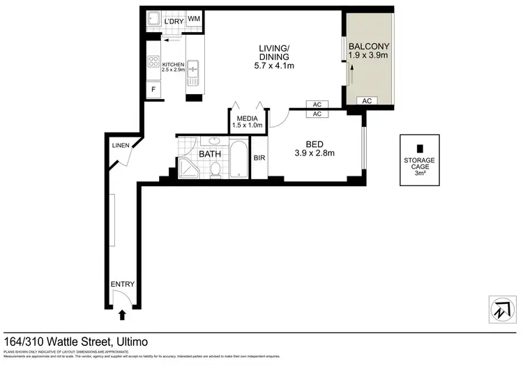 Floorplan of Homely unit listing, 164/310 wattle street, Ultimo NSW 2007