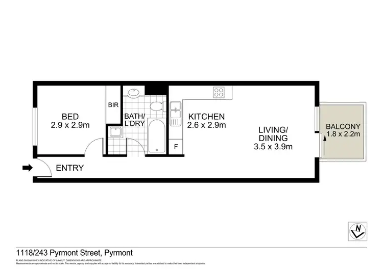 Floorplan of Homely apartment listing, 1118/243 Pyrmont Street, Pyrmont NSW 2009