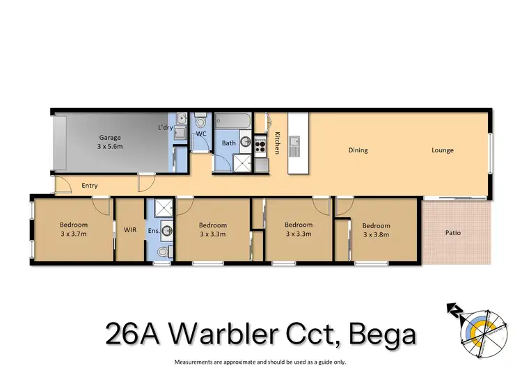 Floorplan of Homely semi-detached listing, 26a Warbler Circuit, Bega NSW 2550