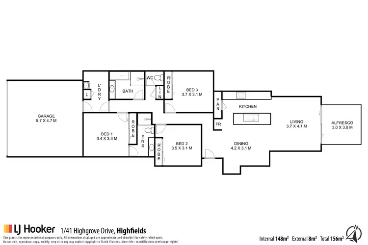 Floorplan of Homely unit listing, 1/41 Highgrove Drive, Highfields QLD 4352