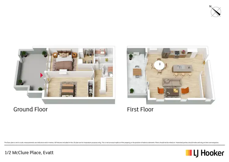 Floorplan of Homely townhouse listing, 1/2 McClure Street, Evatt ACT 2617