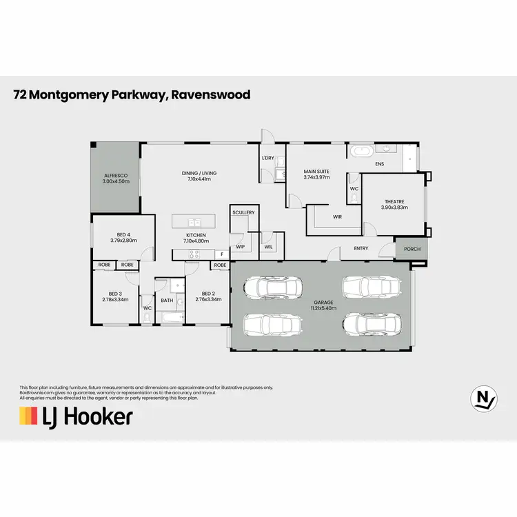 Floorplan of Homely house listing, 72 Montgomery Parkway, Ravenswood WA 6208