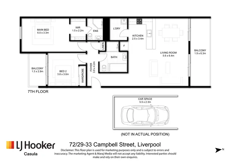 Floorplan of Homely apartment listing, 72/31-33 Campbell Street, Liverpool NSW 2170