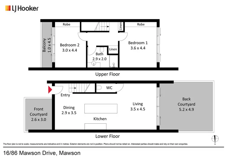 Floorplan of Homely townhouse listing, 16/86 Mawson Drive, Mawson ACT 2607