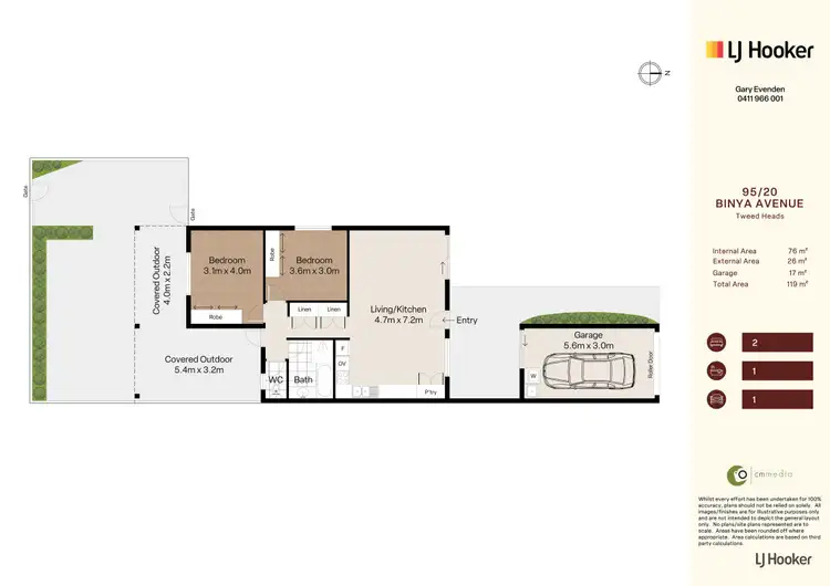 Floorplan of Homely unit listing, 95/20 Binya Avenue, Tweed Heads NSW 2485