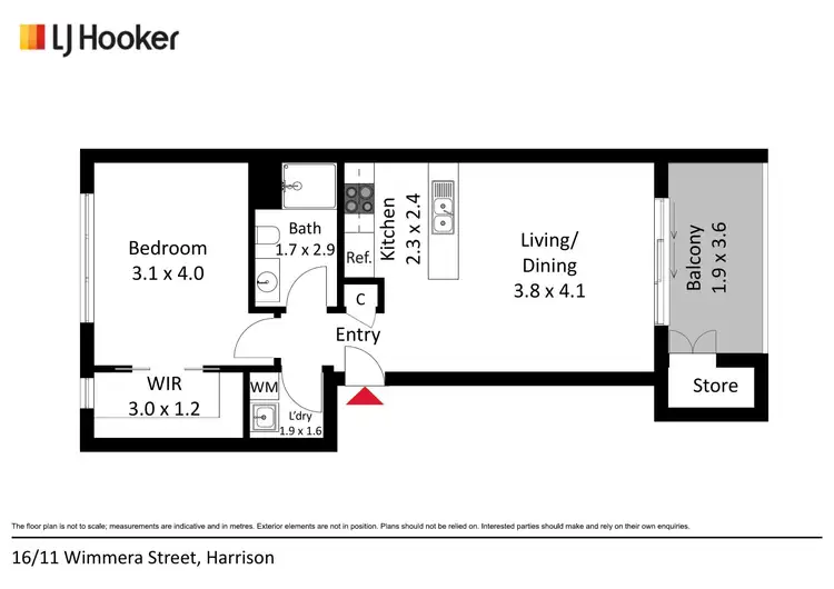 Floorplan of Homely unit listing, 16/11 Wimmera Street, Harrison ACT 2914
