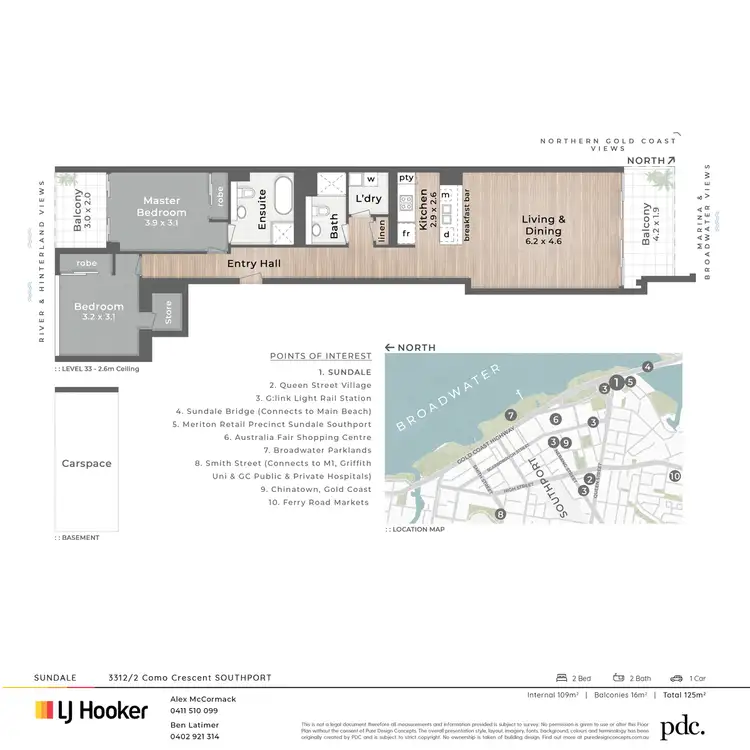 Floorplan of Homely apartment listing, 3312/2 Como Crescent, Southport QLD 4215