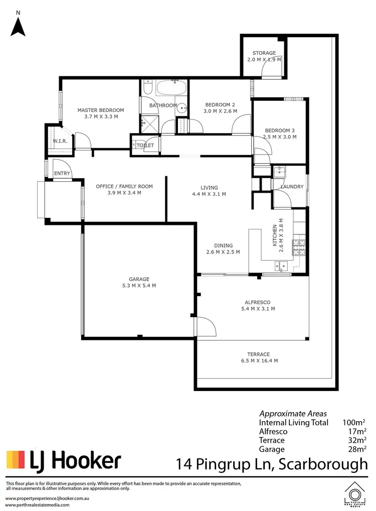 Floorplan of Homely unit listing, 14b Pingrup Lane, Scarborough WA 6019