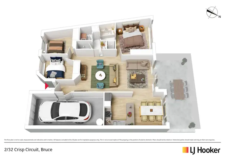 Floorplan of Homely townhouse listing, 2/32 Crisp Circuit, Bruce ACT 2617