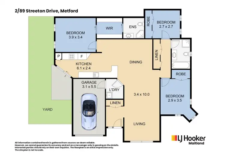 Floorplan of Homely semi-detached listing, 2/89 Streeton Drive, Metford NSW 2323