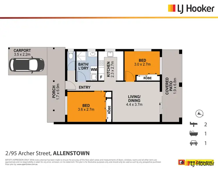 Floorplan of Homely unit listing, 2/95 Archer Street, Allenstown QLD 4700