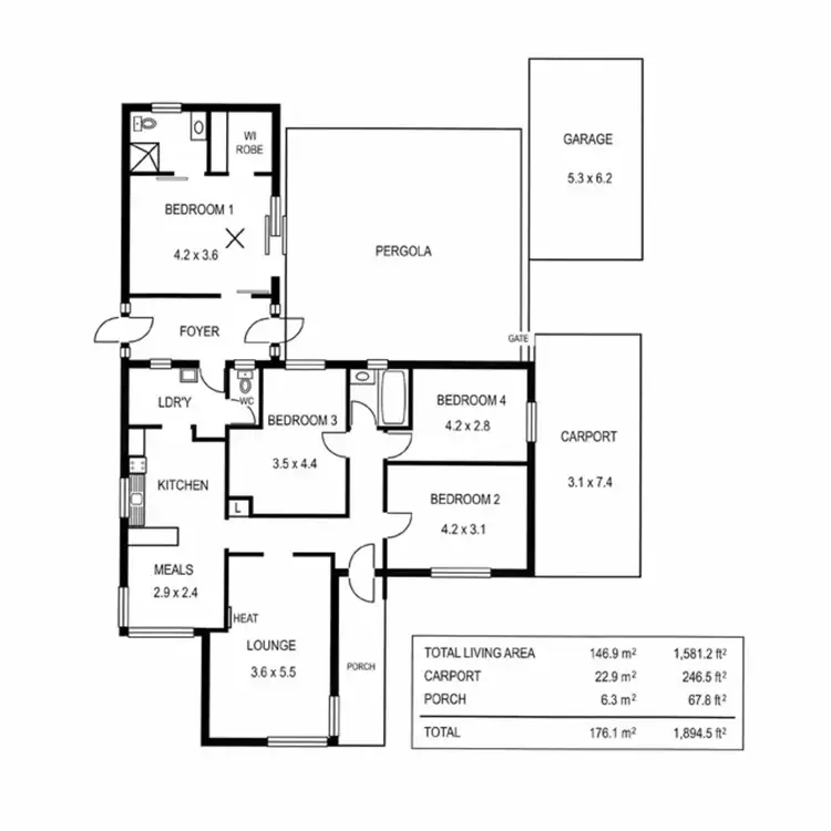 Floorplan of Homely house listing, 154 Woodford Road, Elizabeth North SA 5113