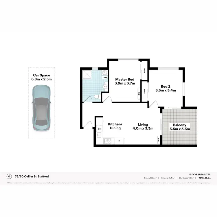 Floorplan of Homely unit listing, 76/50 Collier Street, Stafford QLD 4053