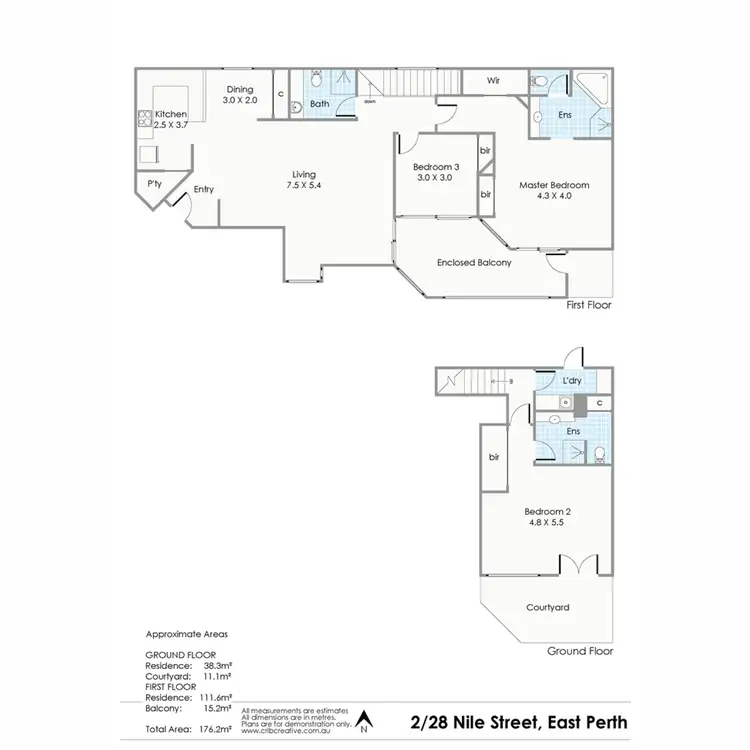 Floorplan of Homely apartment listing, 2/28 Nile Street, East Perth WA 6004