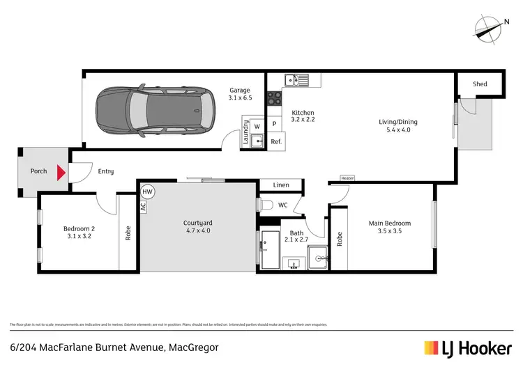 Floorplan of Homely townhouse listing, 6/204 Macfarlane Burnet Avenue, Macgregor ACT 2615
