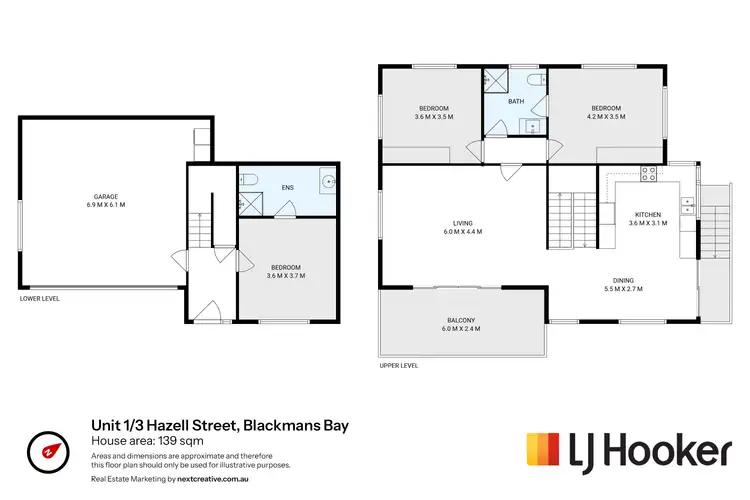 Floorplan of Homely unit listing, 1/3 Hazell Street, Blackmans Bay TAS 7052