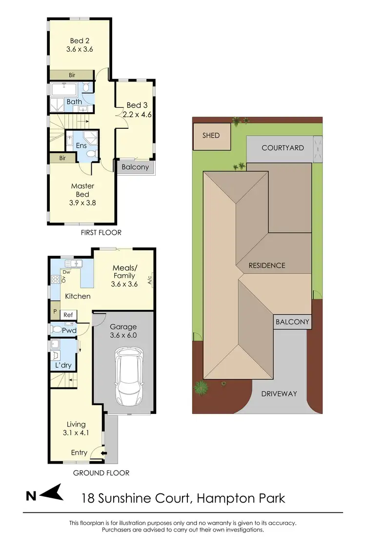 Floorplan of Homely townhouse listing, 18 Sunshine Court, Hampton Park VIC 3976