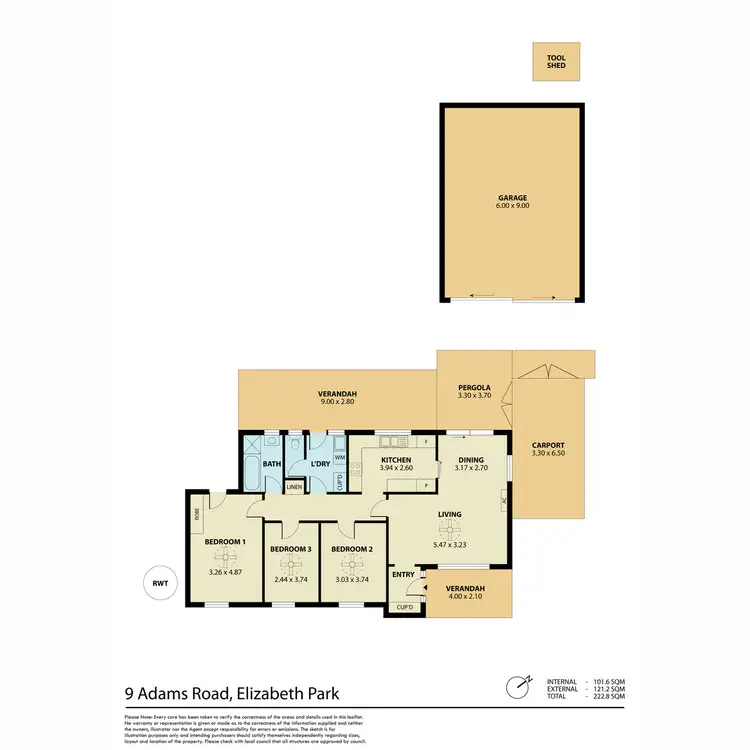 Floorplan of Homely house listing, 9 Adams Road, Elizabeth Park SA 5113