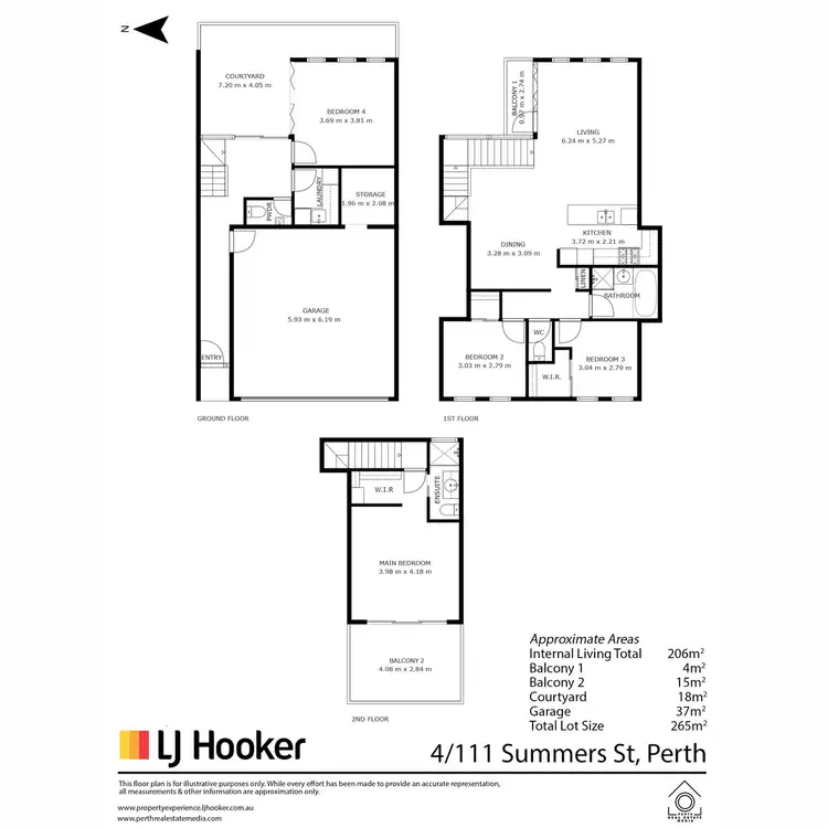Floorplan of Homely townhouse listing, 4/111 Summers Street, Perth WA 6000