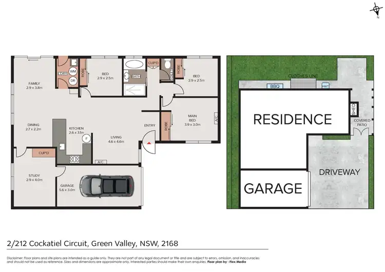 Floorplan of Homely semi-detached listing, 2/212-214 Cockatiel Circuit, Green Valley NSW 2168