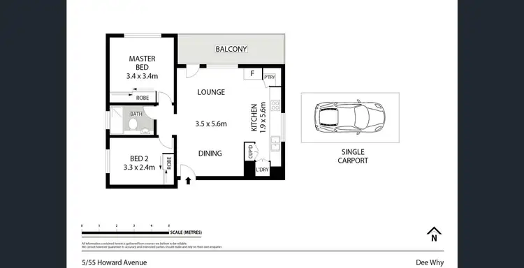 Floorplan of Homely unit listing, 5/55 Howard Avenue, Dee Why NSW 2099