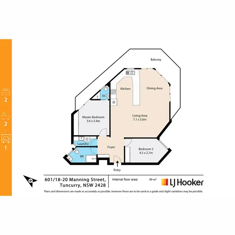 Floorplan of Homely unit listing, 601/18-20 Manning Street, Tuncurry NSW 2428