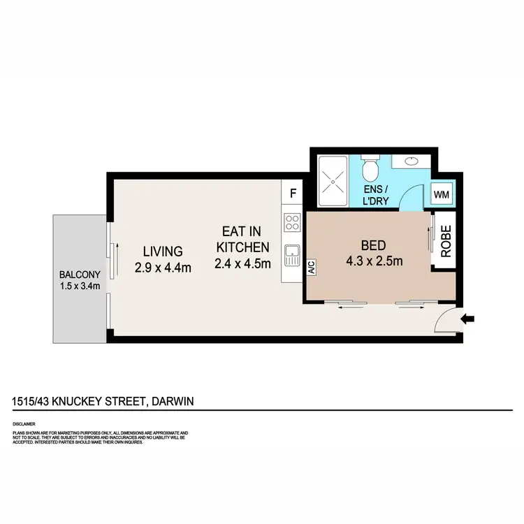 Floorplan of Homely apartment listing, 1505/43B Knuckey Street, Darwin City NT 800