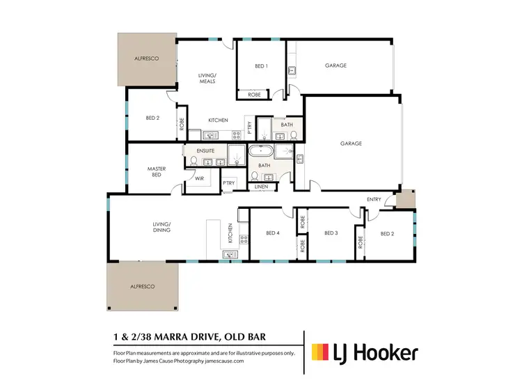 Floorplan of Homely semi-detached listing, 1/38 Marra Drive, Old Bar NSW 2430