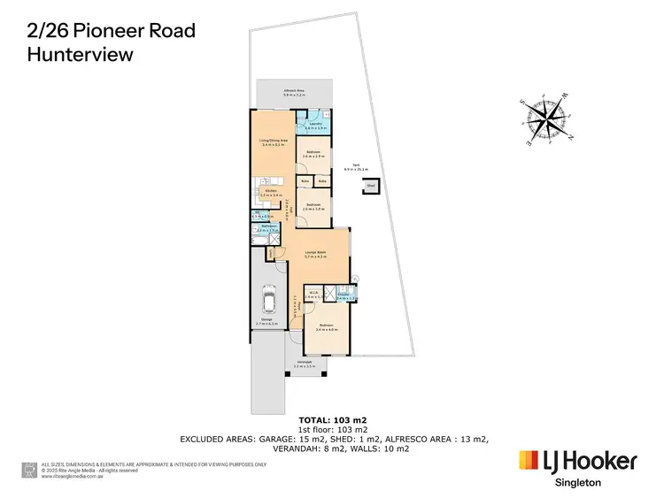 Floorplan of Homely semi-detached listing, 2/26 Pioneer Road, Singleton NSW 2330