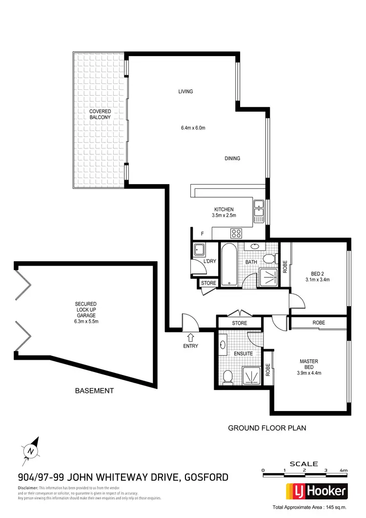 Floorplan of Homely unit listing, 904/ 97-99 John Whiteway Drive, Gosford NSW 2250