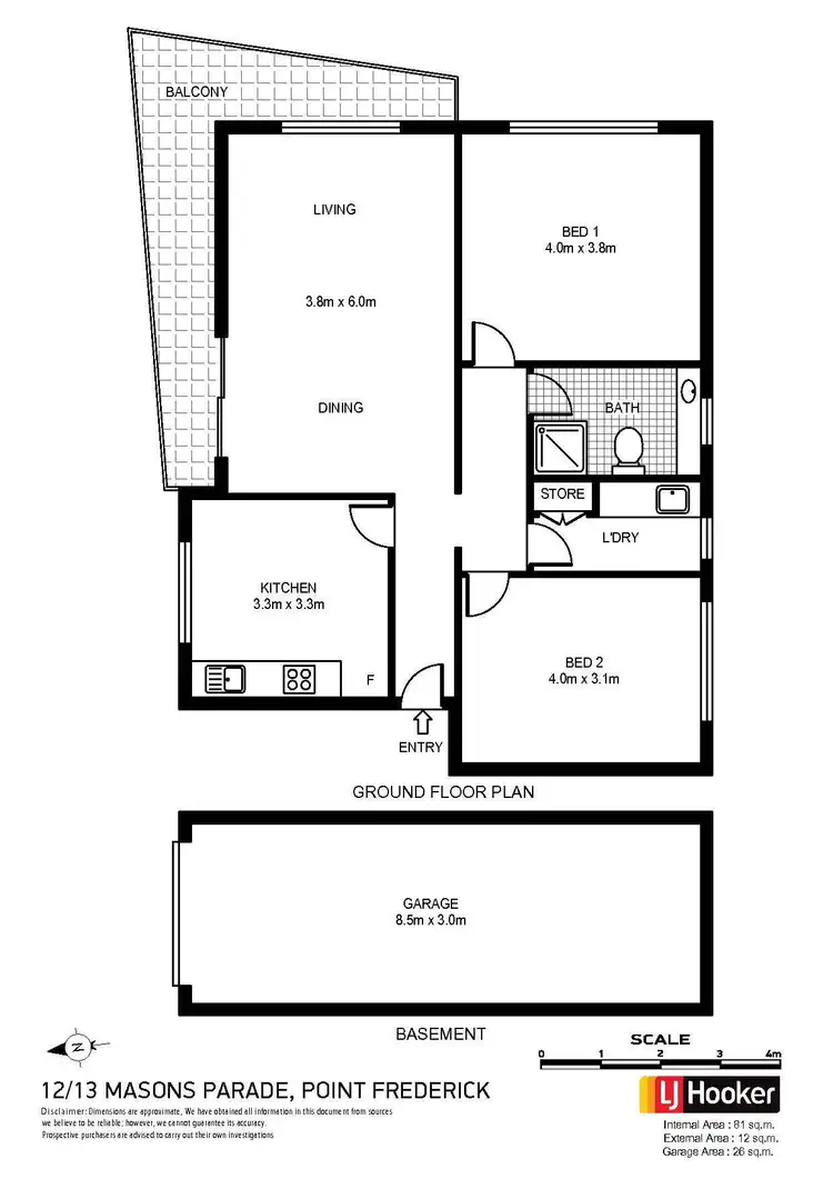 Floorplan of Homely unit listing, 12/13 Masons Parade, Point Frederick NSW 2250