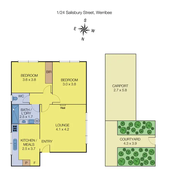 Floorplan of Homely flat listing, 1/24 Salisbury Street, Werribee VIC 3030