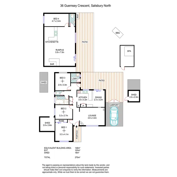Floorplan of Homely house listing, 36 Guernsey Crescent, Salisbury North SA 5108