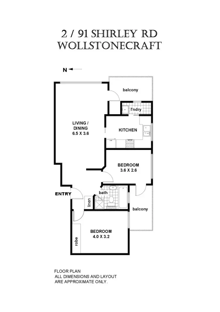 Floorplan of Homely apartment listing, 2/91 Shirley Road, Wollstonecraft NSW 2065