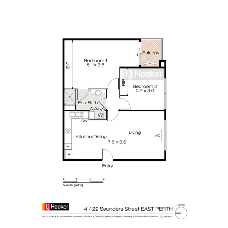 Floorplan of Homely apartment listing, 4/22 Saunders Street, East Perth WA 6004