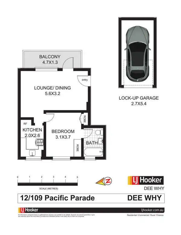 Floorplan of Homely unit listing, 12/109 Pacific Parade, Dee Why NSW 2099