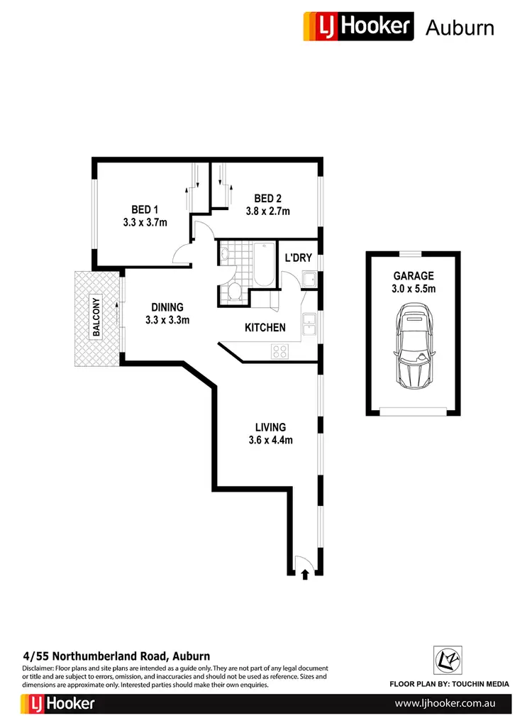 Floorplan of Homely apartment listing, 4/55 Northumberland Rd, Auburn NSW 2144