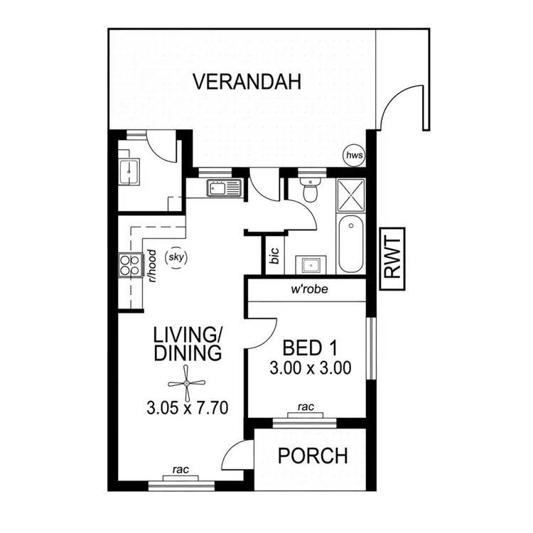 Floorplan of Homely unit listing, Unit 1/30 Scarborough Street, Somerton Park SA 5044