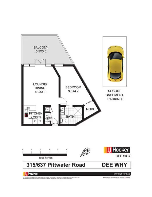 Floorplan of Homely unit listing, 315/637 Pittwater Road, Dee Why NSW 2099