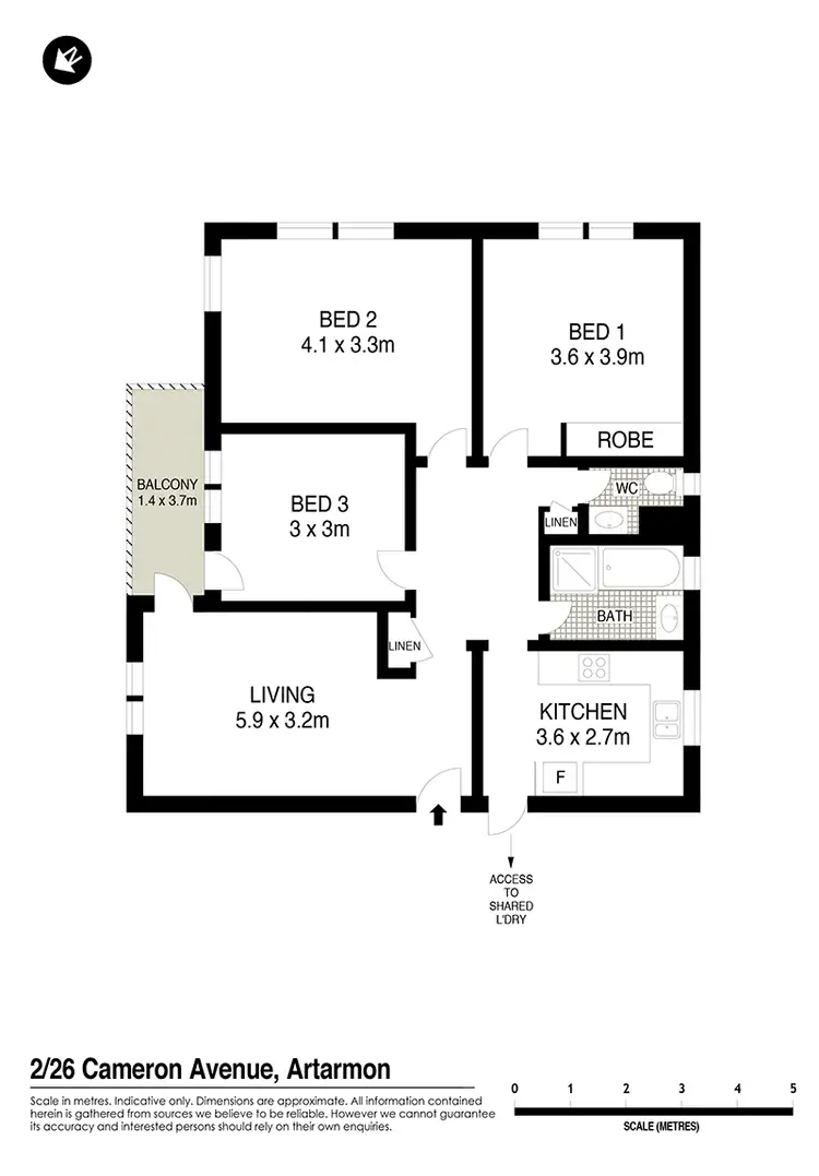 Floorplan of Homely unit listing, 2/26 Cameron Avenue, Artarmon NSW 2064