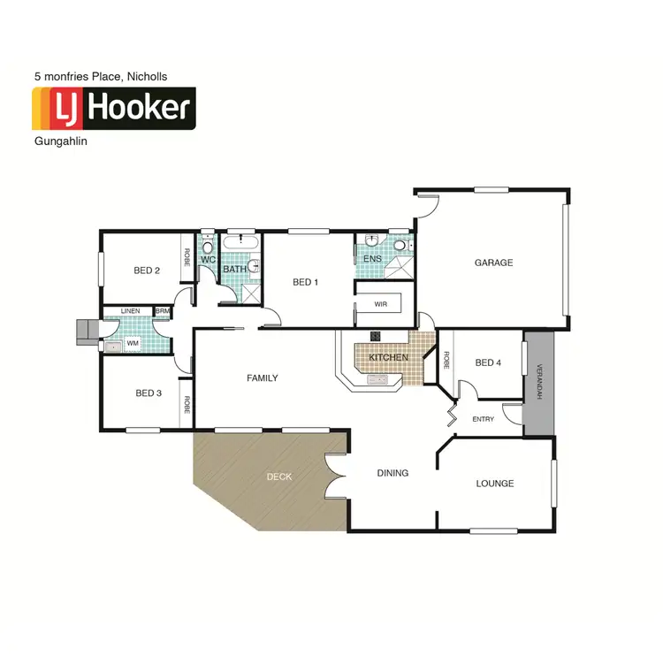 Floorplan of Homely house listing, 5 Monfries Place, Nicholls ACT 2913