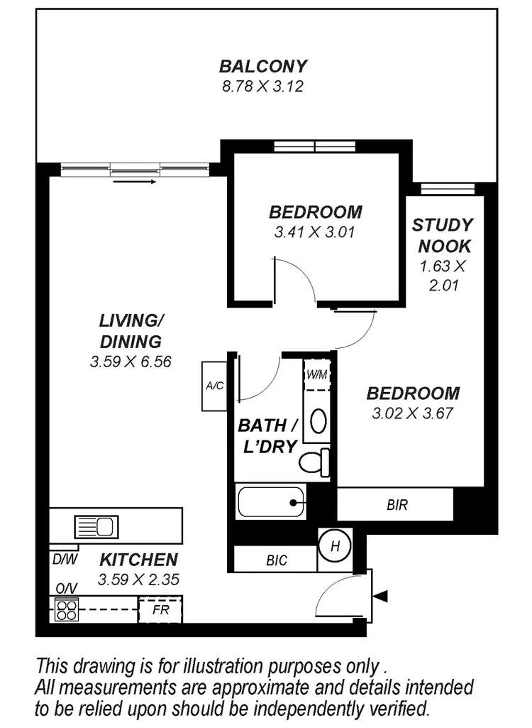 Floorplan of Homely apartment listing, 2/28 Union Street, Adelaide SA 5000