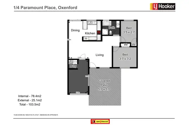 Floorplan of Homely semi-detached listing, 1/4 Paramount Place, Oxenford QLD 4210